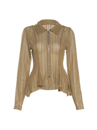 Zip-Front Knit Shirt