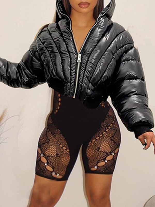 Zip-Front Puffer Coat