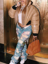 Indiebeautie Zip-Front Puffer Coat