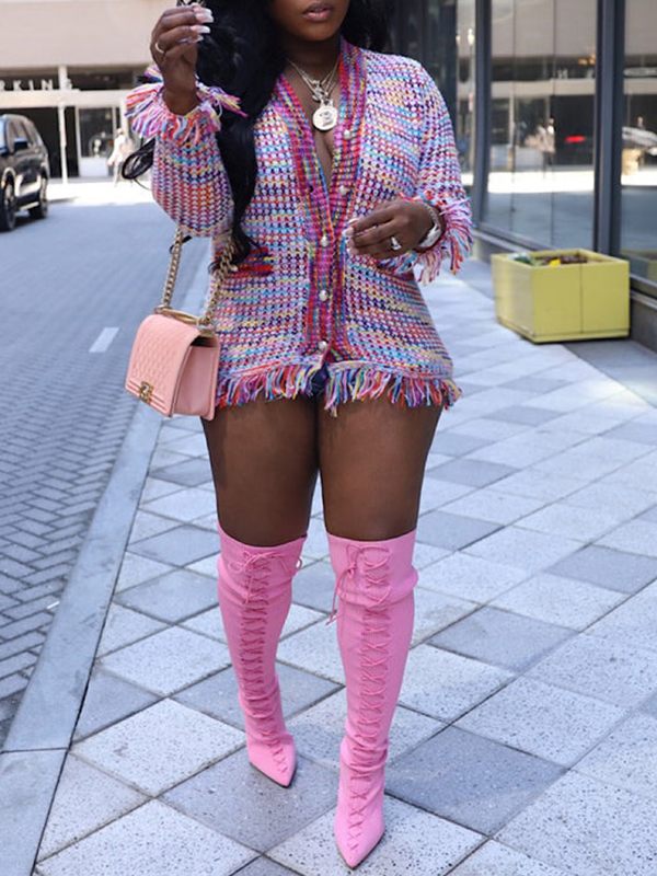 Multicolor Fringe Cardigan