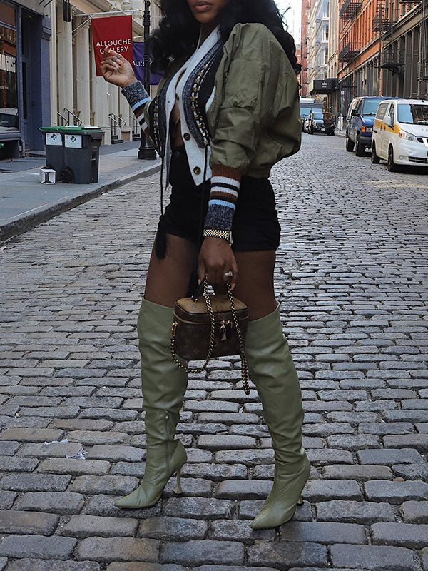 Indiebeautie Knit Combo Jacket