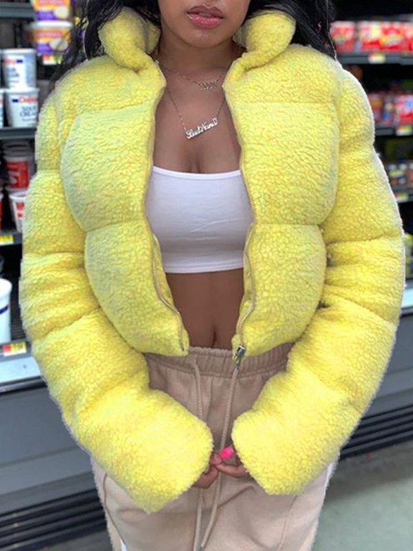 Fuzzy Puffer Coat