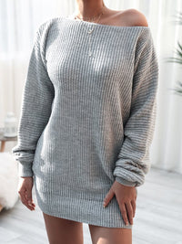 Boat-Neck Knit Dress