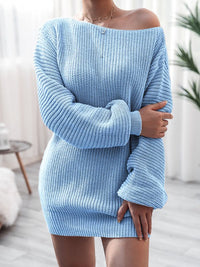 Boat-Neck Knit Dress