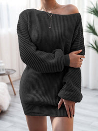 Boat-Neck Knit Dress