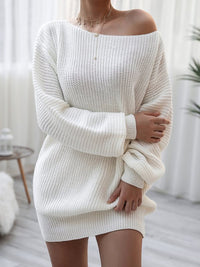 Boat-Neck Knit Dress