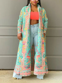 Indiebeautie Printed Open-Front Duster