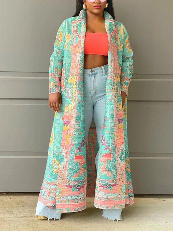 Indiebeautie Printed Open-Front Duster