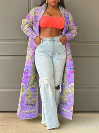 Indiebeautie Printed Open-Front Duster
