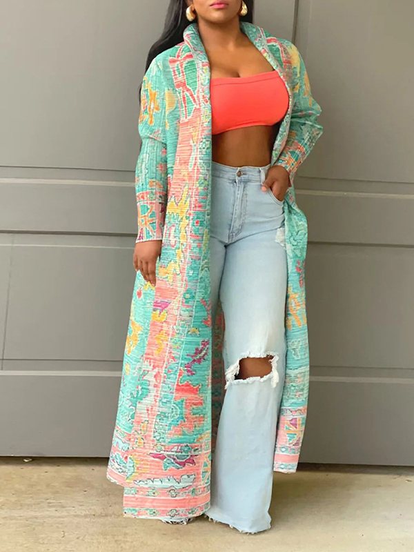 Indiebeautie Printed Open-Front Duster