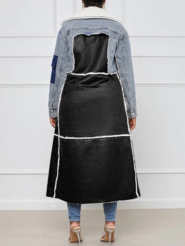 Indiebeautie Denim Combo Shearling Coat