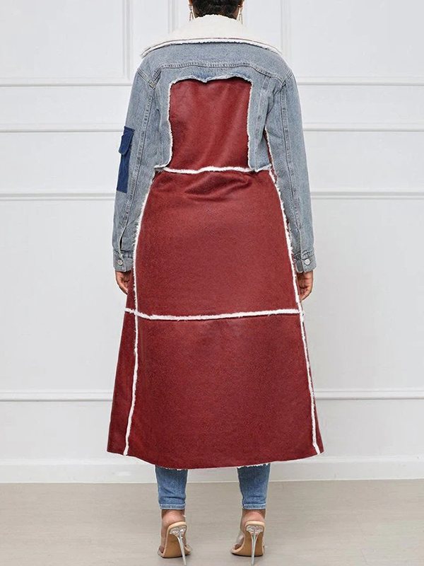 Indiebeautie Denim Combo Shearling Coat