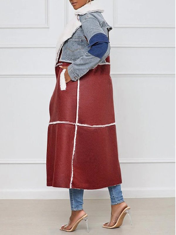 Indiebeautie Denim Combo Shearling Coat
