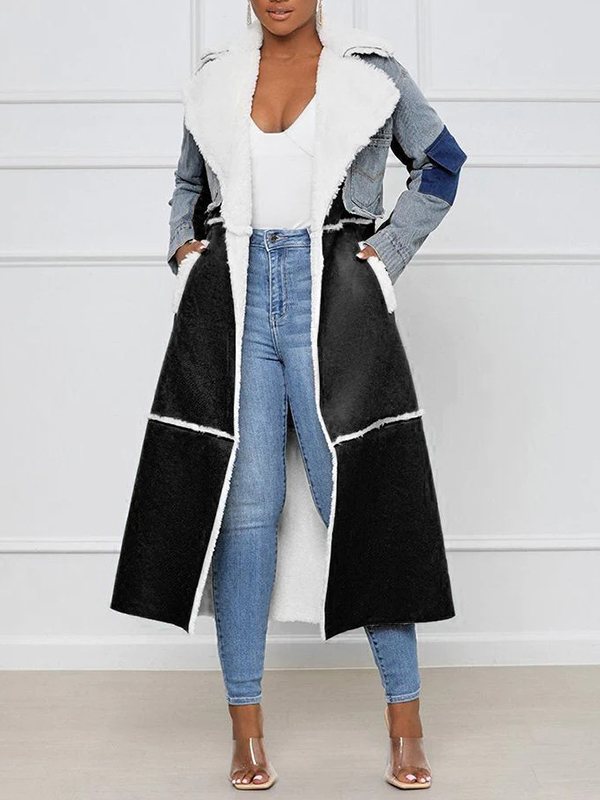 Indiebeautie Denim Combo Shearling Coat