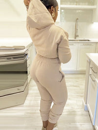 Solid Hoodie & Jogger Pants Set