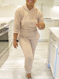 Solid Hoodie & Jogger Pants Set