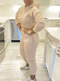 Solid Hoodie & Jogger Pants Set
