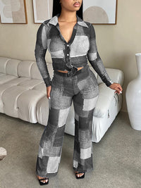Colorblock Shirt & Pants Set