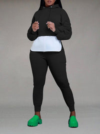 Ruched Combo Hoodie & Jogger Pants Set