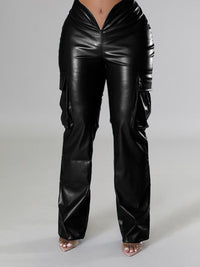 Indiebeautie Faux Leather Cargo Pants