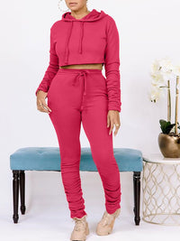 Ruched Hoodie & Pants Set