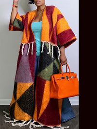 Fringe Colorblock Kaftan