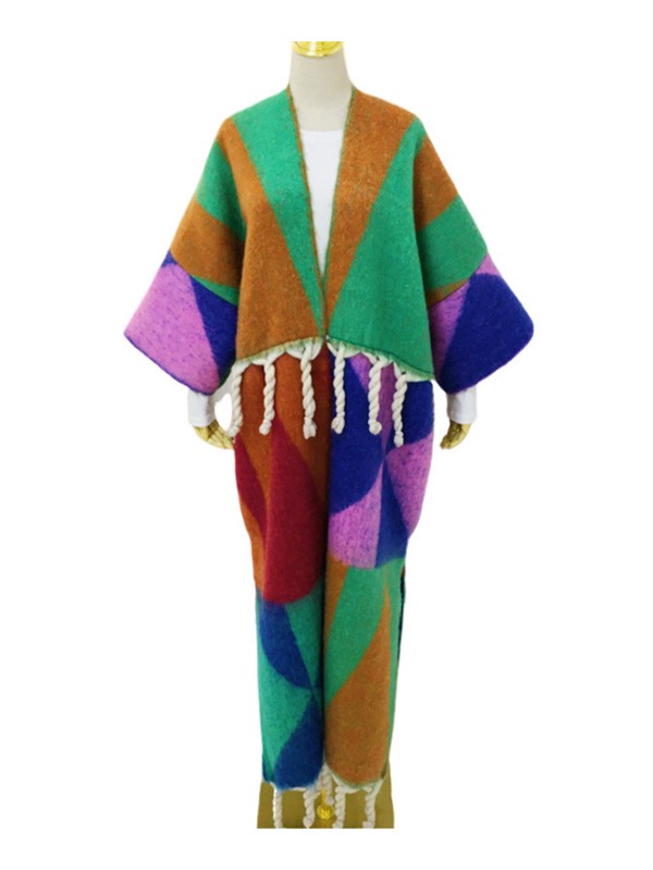 Fringe Colorblock Kaftan
