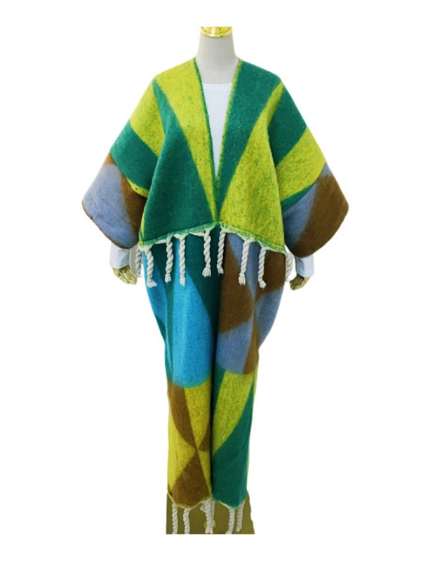 Fringe Colorblock Kaftan