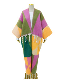 Fringe Colorblock Kaftan