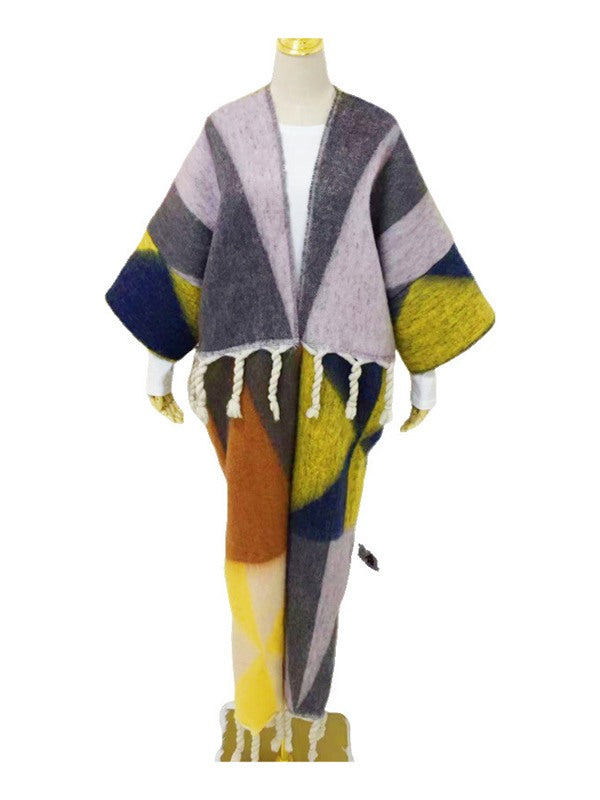 Fringe Colorblock Kaftan
