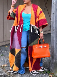 Fringe Colorblock Kaftan