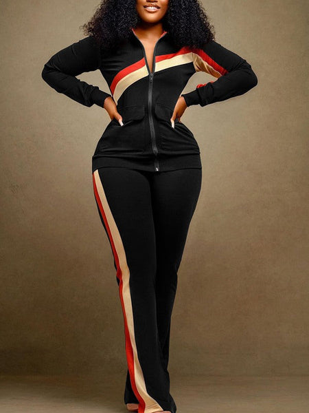 Indiebeautie Stripe Jacket & Pants Set