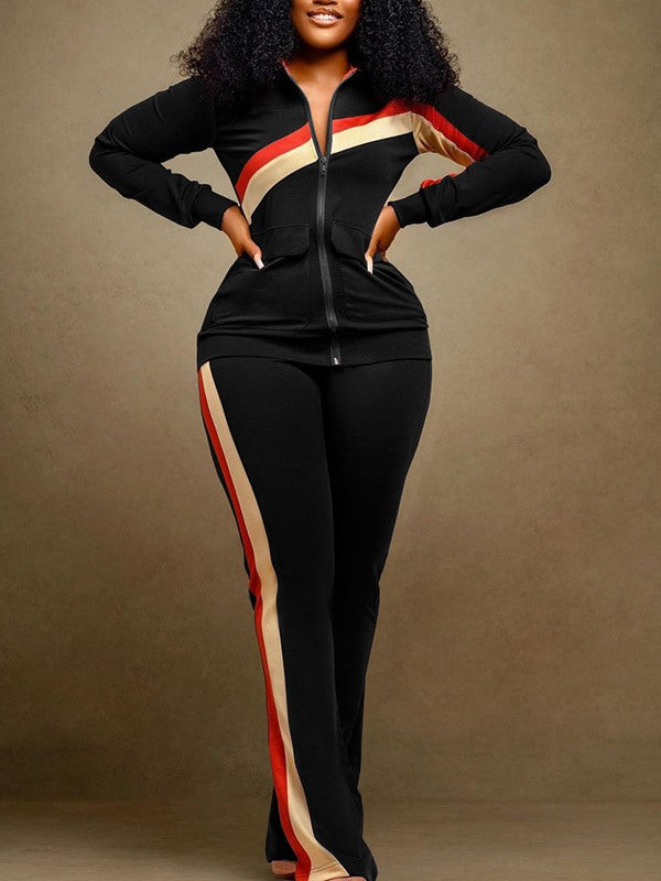 Stripe Jacket & Pants Set