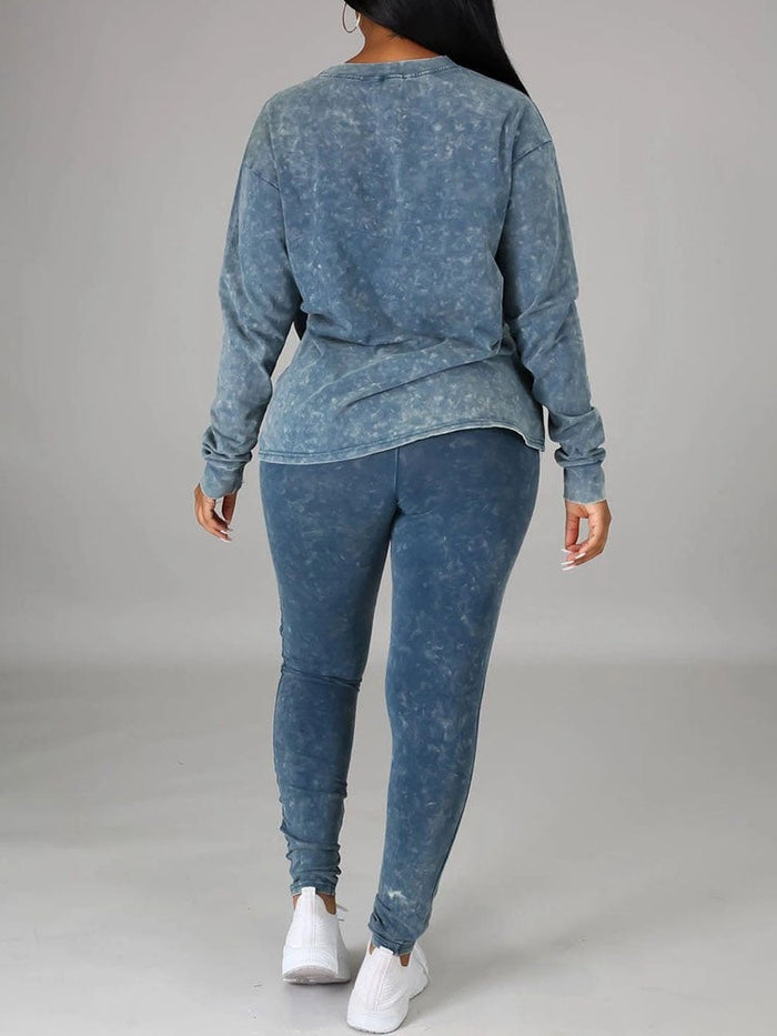 Printed Sweatshirt & Pants Set