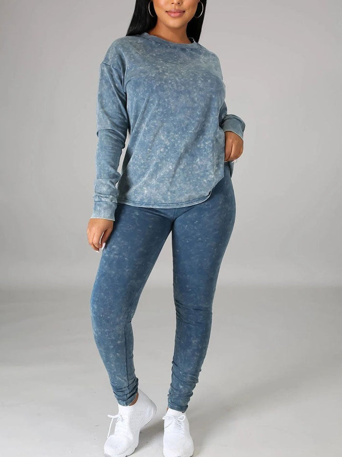 Printed Sweatshirt & Pants Set