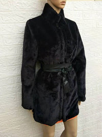 Indiebeautie Faux Fur Coat With Belt