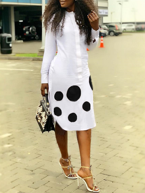 Indiebeautie Dot Print Shirt Dress