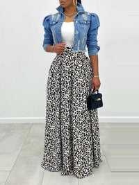 High-Waist Leopard Skirt