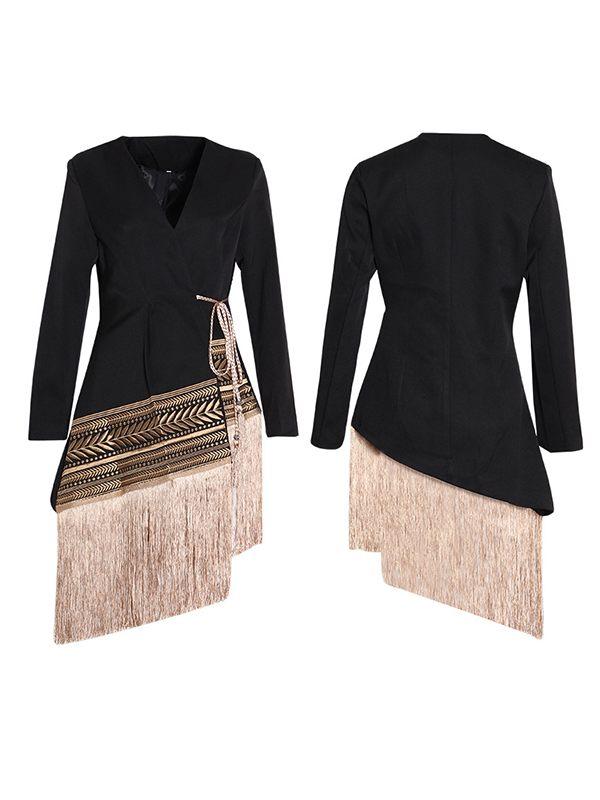 Indiebeautie Fringe Combo Wrapped Blazer