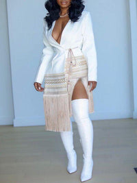 Indiebeautie Fringe Combo Wrapped Blazer