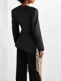 Indiebeautie Fringe Combo Wrapped Blazer