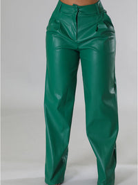 Indiebeautie Wide-Leg Faux-Leather Pants